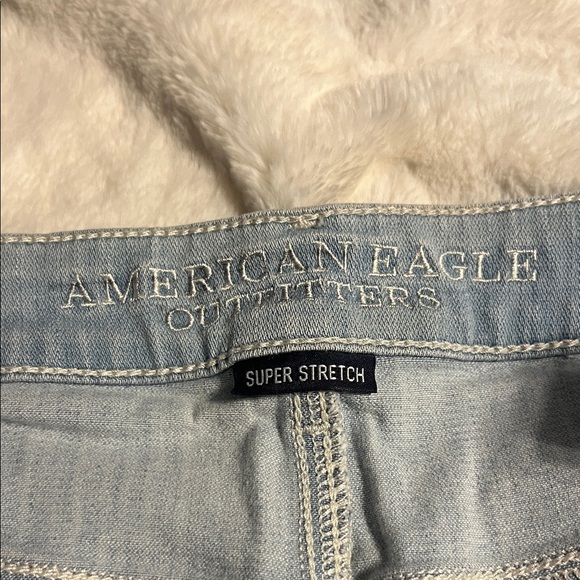 American Eagle Outfitters Light Blue Ripped Jean Shorts - Picture 2 of 4